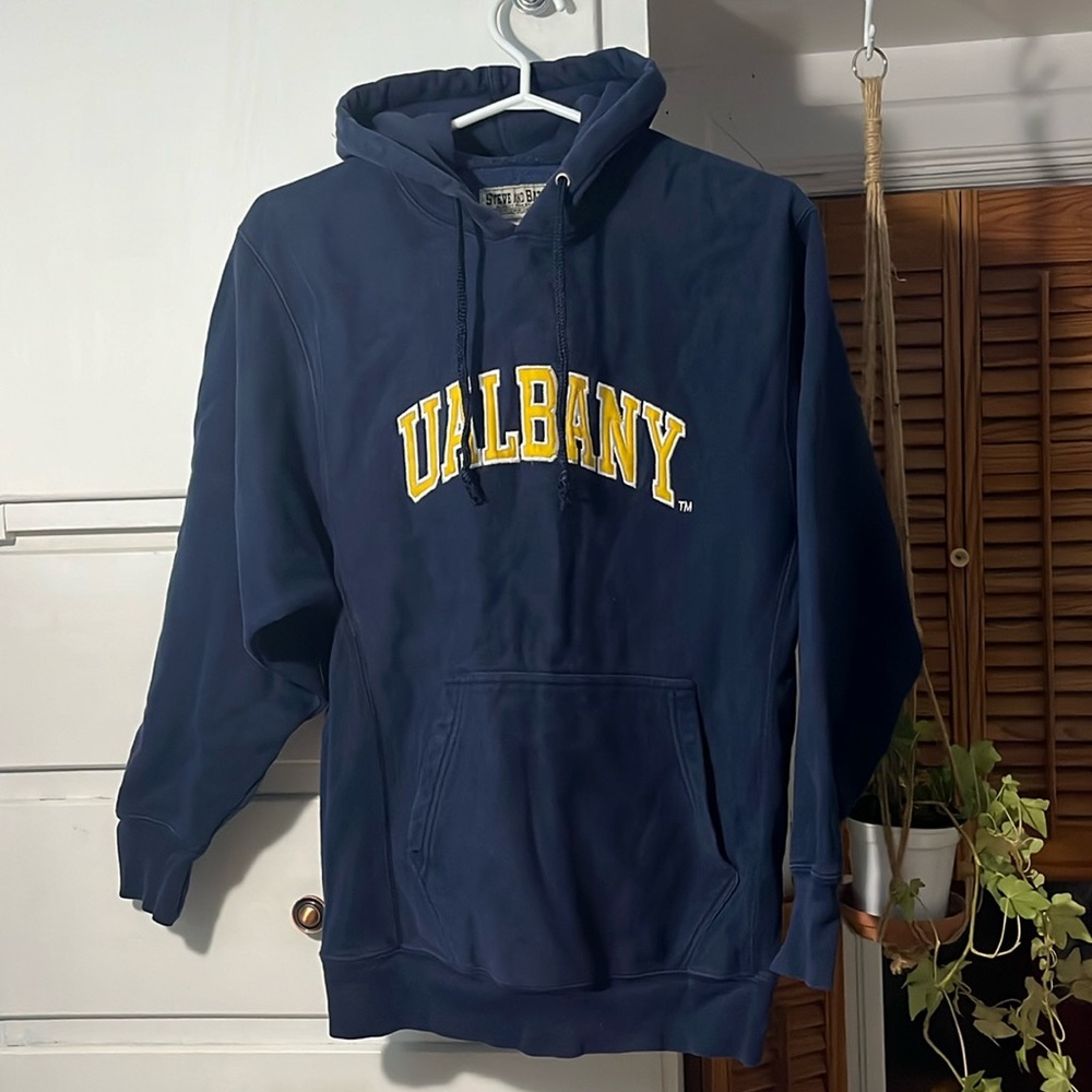 UAlbany navy blue cotton hoodie